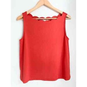 Anthropologie Eri + ali red scalloped top